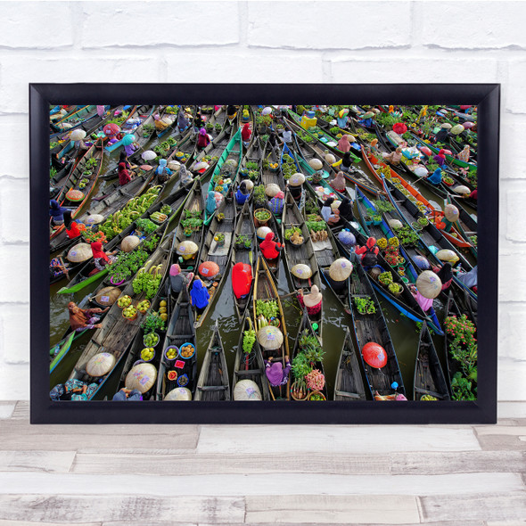 Floating Market Boats Rafts Water Wall Art Print