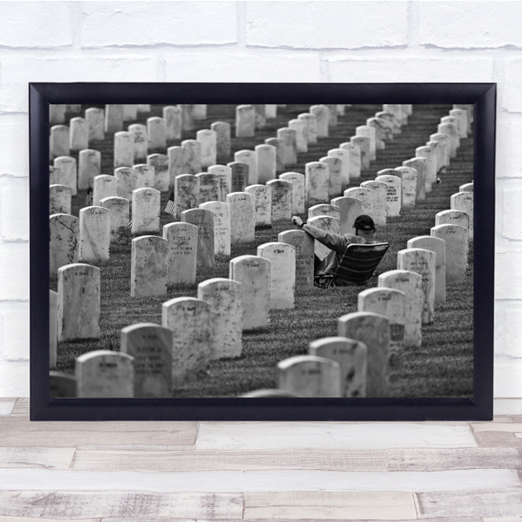 Graveyard Cemetery Tombstones Man Wall Art Print