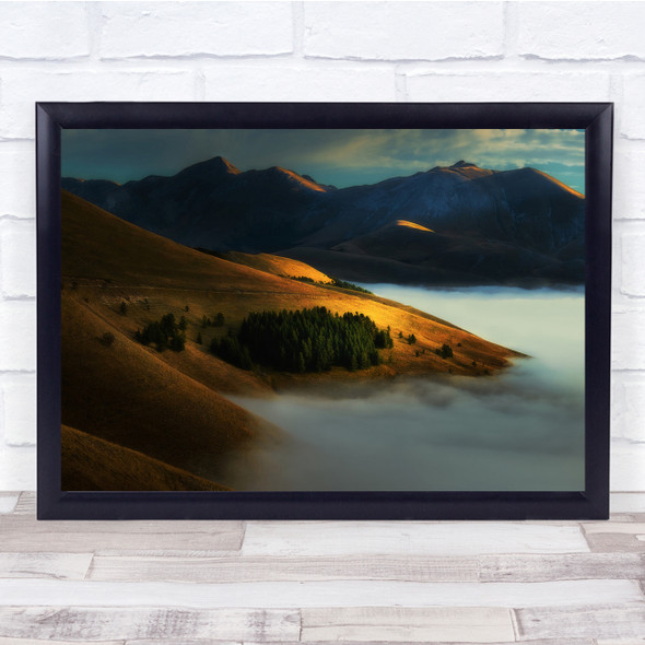 Landscape Fog Sea Clouds Vignette Wall Art Print