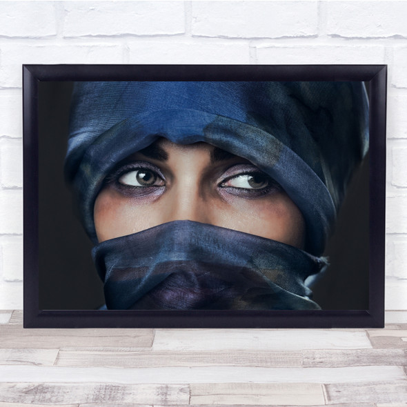 Turban Eyes Looking away religion Wall Art Print