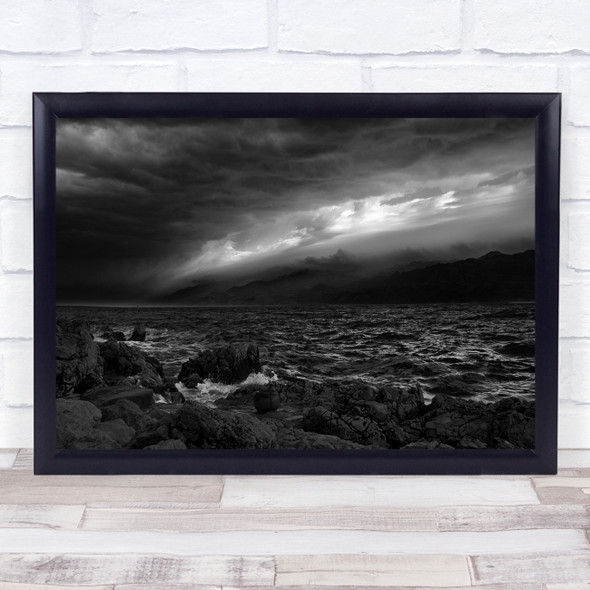 Zadar Storm Black White landscape Wall Art Print