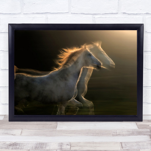 Echoes Of Light Horses galloping Wall Art Print