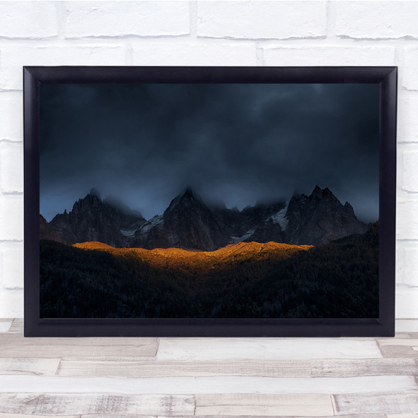 Gold Spilled Below The Mountains Wall Art Print