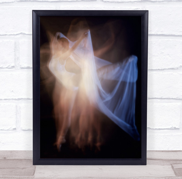 Illusion blurred light ballerina Wall Art Print