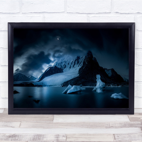 Mount Bogda Blue Light Water Ice Wall Art Print