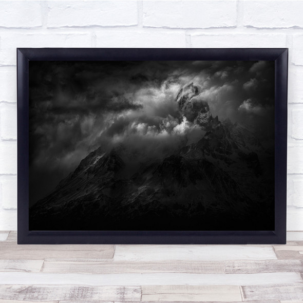 Mountains Peak Top Clouds Summit Wall Art Print