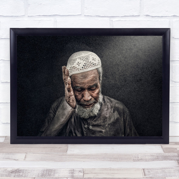 Religion Old man Worries Of Life Wall Art Print