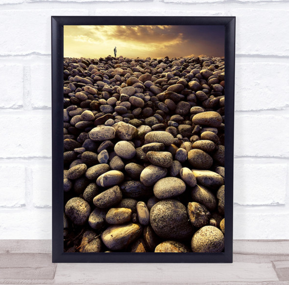 Roller stones Hill Sunset person Wall Art Print