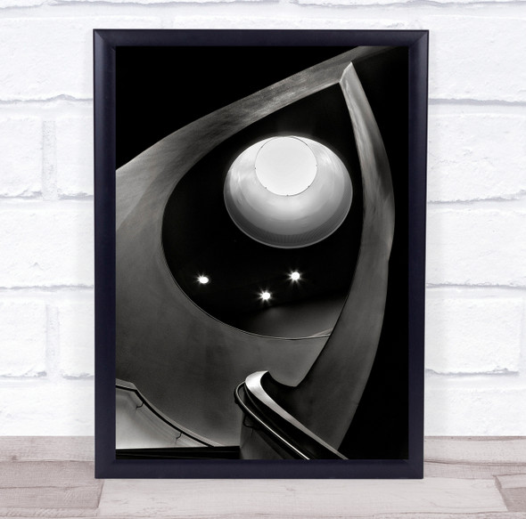 Stairwell Museum Black And White Wall Art Print
