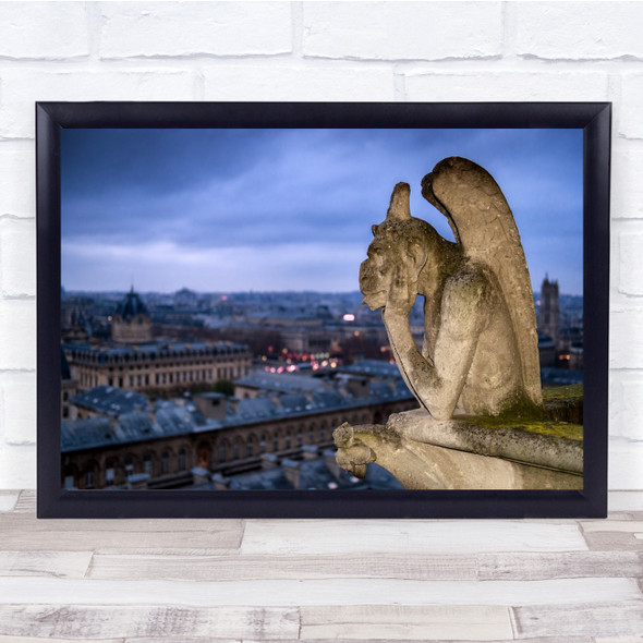 The Bored Gargoyle Of Notre Dame Wall Art Print