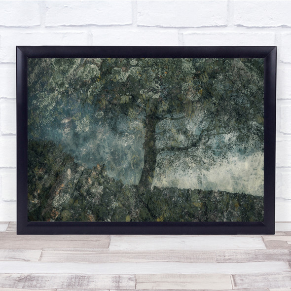 Tree Rocks Edge Texture Painting Wall Art Print