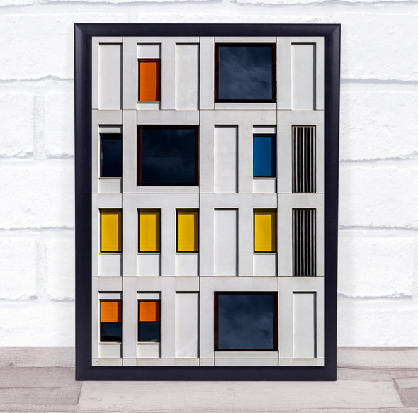Colourful Facade windows shapes Wall Art Print