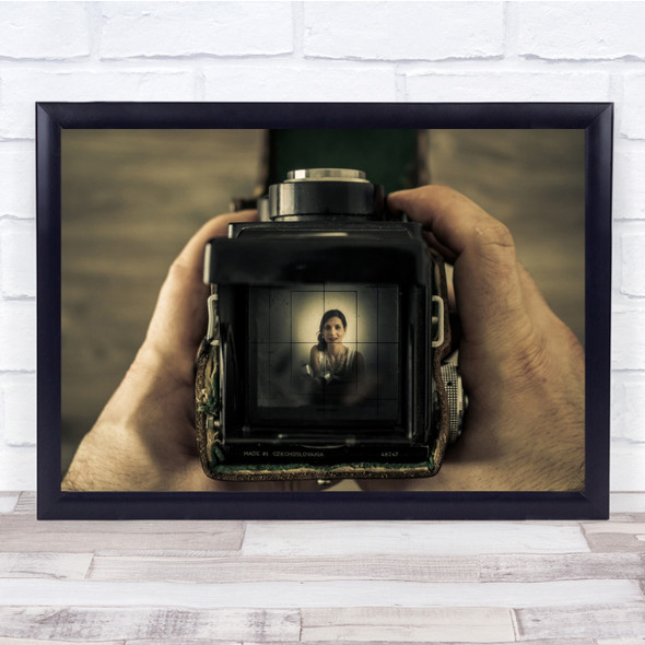 Flexaret Camera Lens photo Hand Wall Art Print