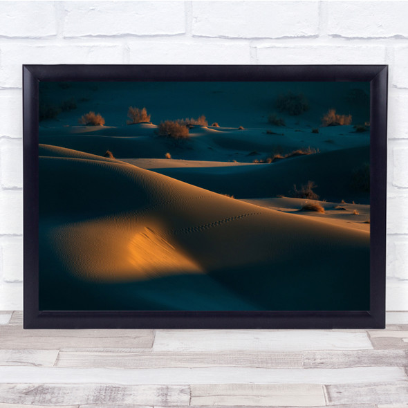 Footsteps Sand Dunes Glow Light Wall Art Print