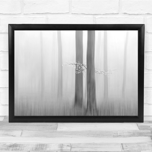 Misty trees blurry white nature Wall Art Print