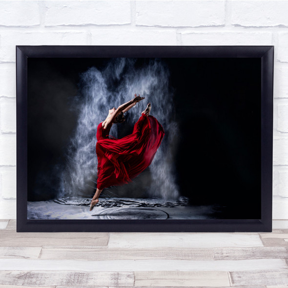 Red Dancing Ballet Woman motion Wall Art Print