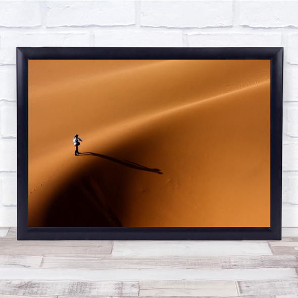 sand lonely person shadow Dunes Wall Art Print