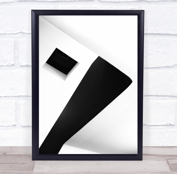 Shapes black and white abstract Wall Art Print