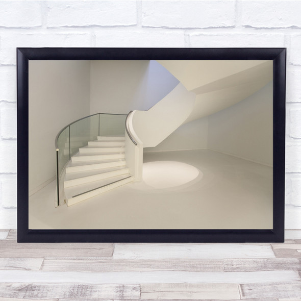 Staircase White spiral building Wall Art Print