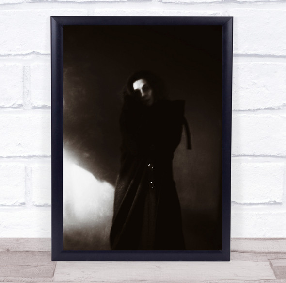 creepy black woman eerie blur Wall Art Print