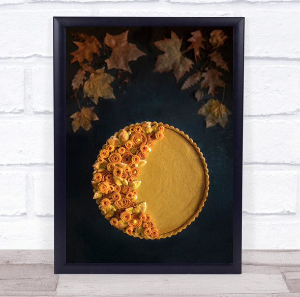 Autumn On A Plate floral pie Wall Art Print