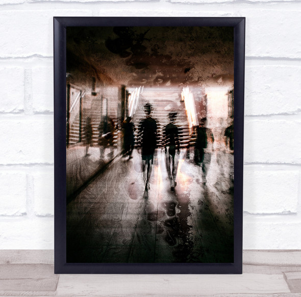 blurry people oil reflection Wall Art Print