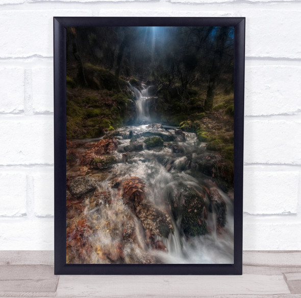 Mystic Flow waterfall forest Wall Art Print