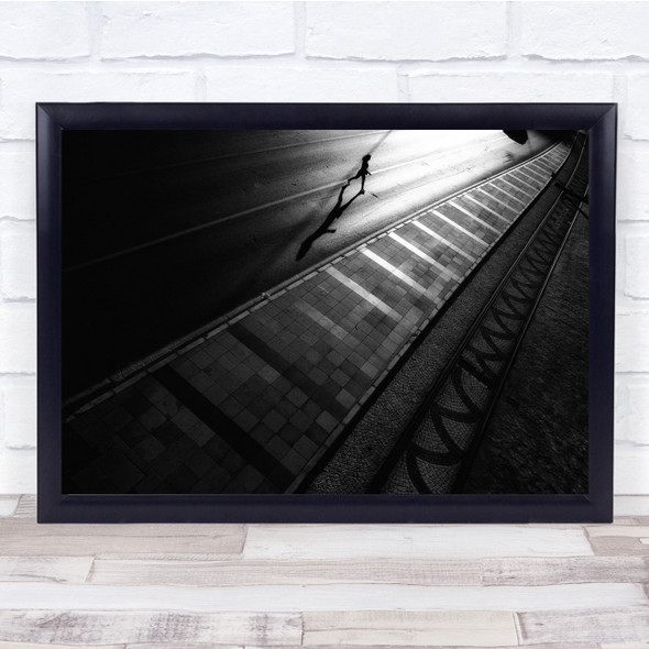 Street stones person running Wall Art Print