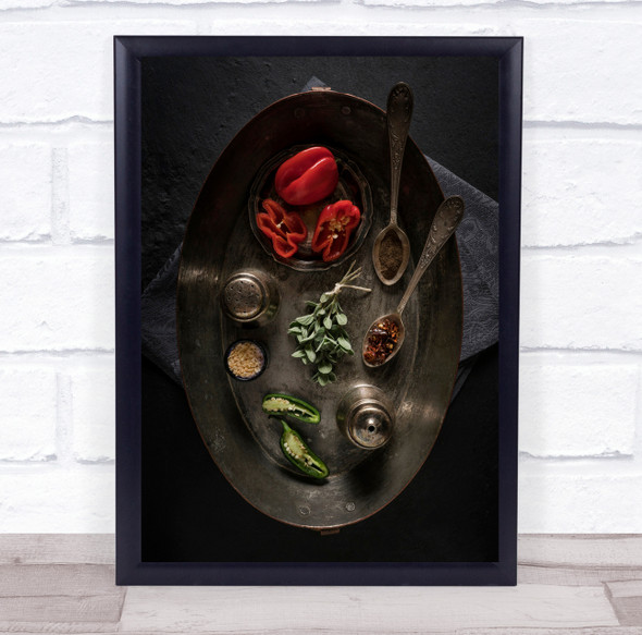 Fresh And Dried Spices food Wall Art Print