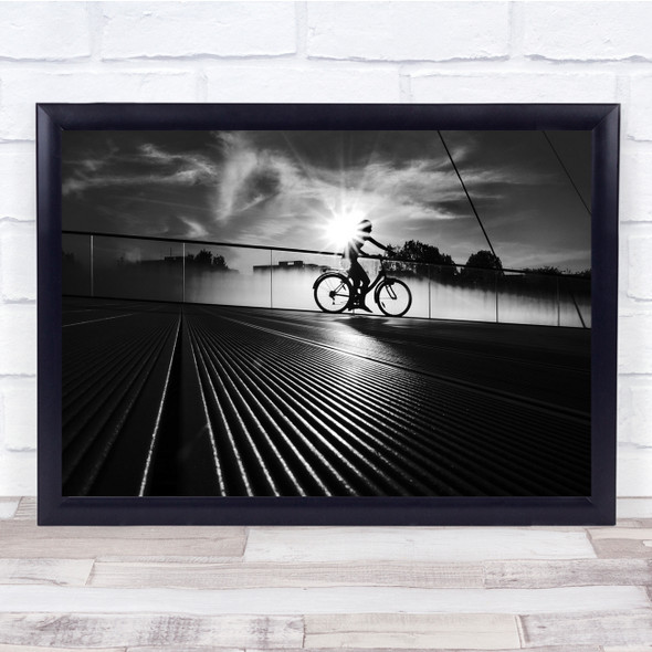 Riding The Sun Bike Rails Wall Art Print