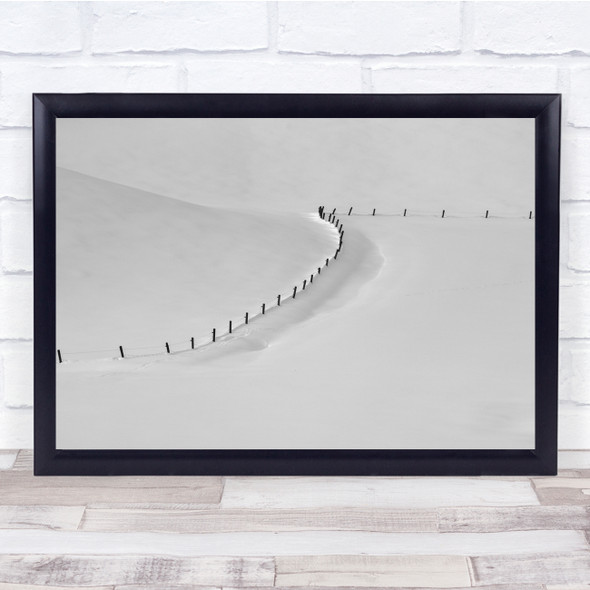 Untitled Fence Snow White Wall Art Print