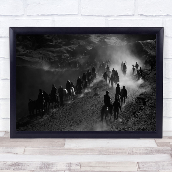 Horse Riders Mount Bromo Wall Art Print