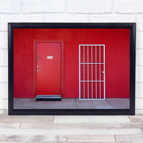 Red door Gate Wall Wall Art Print