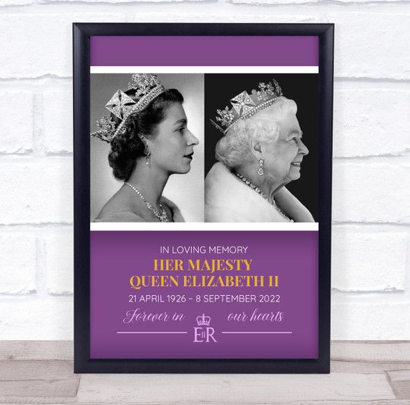 Queen Elizabeth II Memorial Forever In Our Hearts Art Poster Print