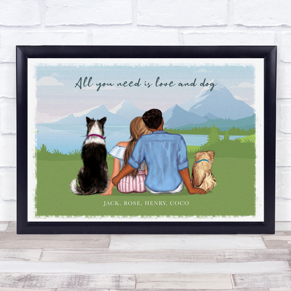 Lake Mountain Dog Romantic Gift For Him or Her Personalised Couple Print
