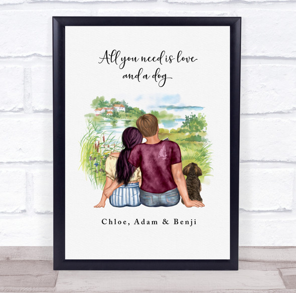 Watercolour Rural Romantic Gift For Him or Her Personalised Couple Print