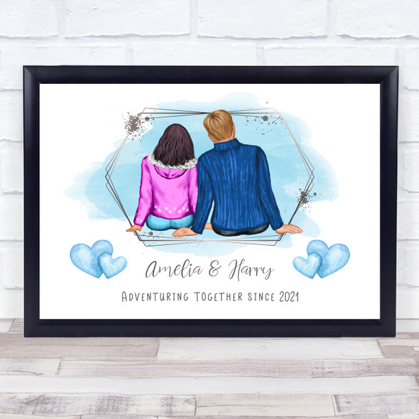Adventuring Together Romantic Gift For Him or Her Personalised Couple Print