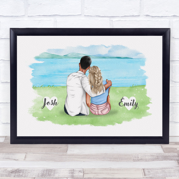 Outdoor Nature Lake Romantic Gift For Him or Her Personalised Couple Print