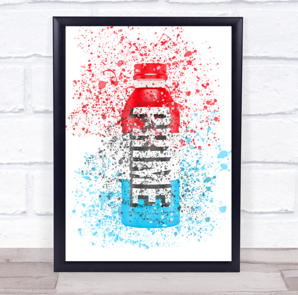 Ice Pop Flavour Prime Drink Bottle Splatter Decorative Wall Art Print