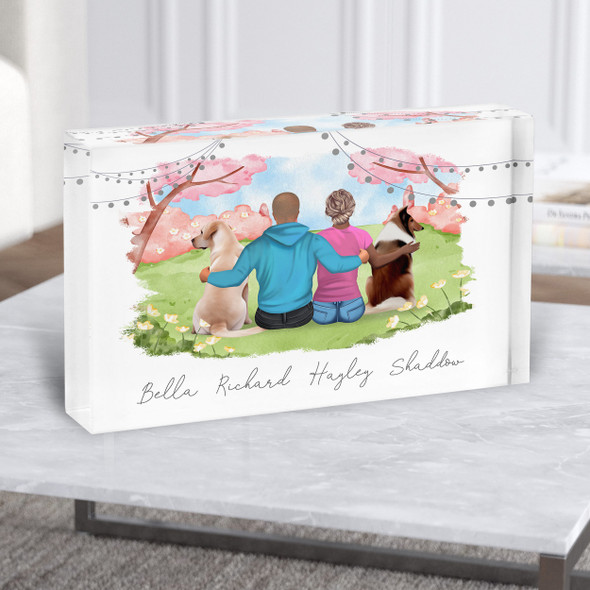 Nature Outdoor Dog Gift For Him or Her Personalised Couple Acrylic Block