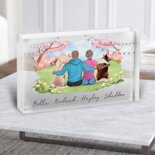 Nature Outdoor Dog Gift For Him or Her Personalised Couple Clear Acrylic Block