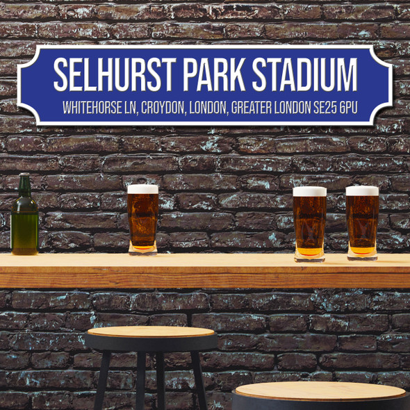 Crystal Palace Selhurst Park Stadium Royal Blue & White Any Text Football Club 3D Street Sign