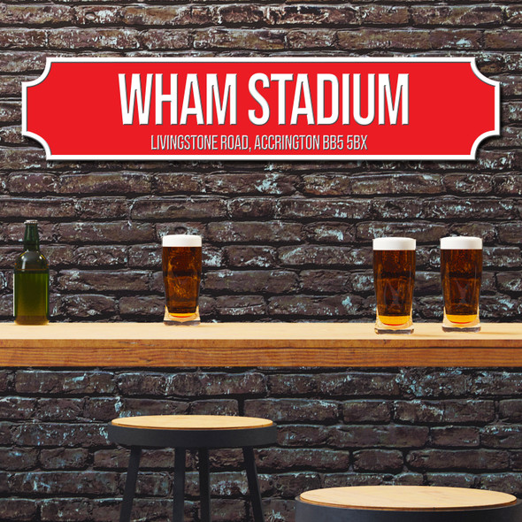 Accrington Stanley Wham Stadium Red & White Any Text Football Club 3D Train Street Sign