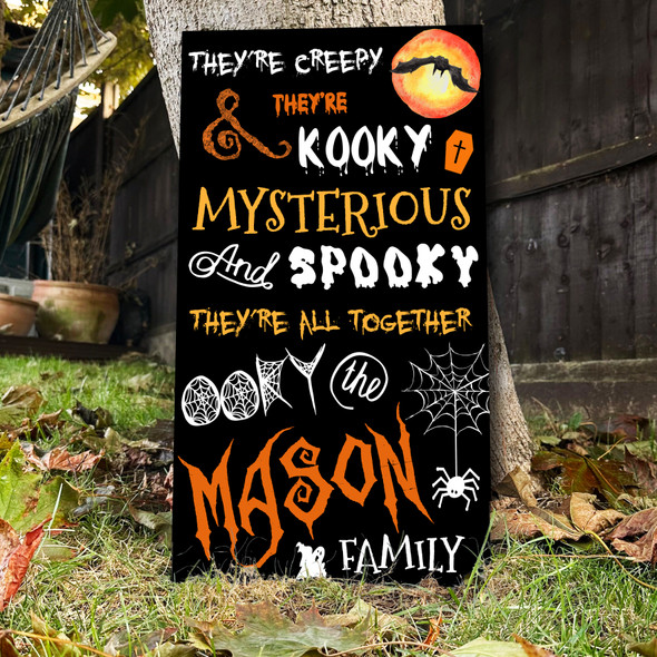 Addams Family Song Spooky Orange Black Personalised Decoration Halloween Sign