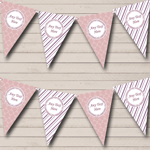 Shades Of Coral And Purple Custom Personalised Wedding Venue or Reception Flag Banner Bunting