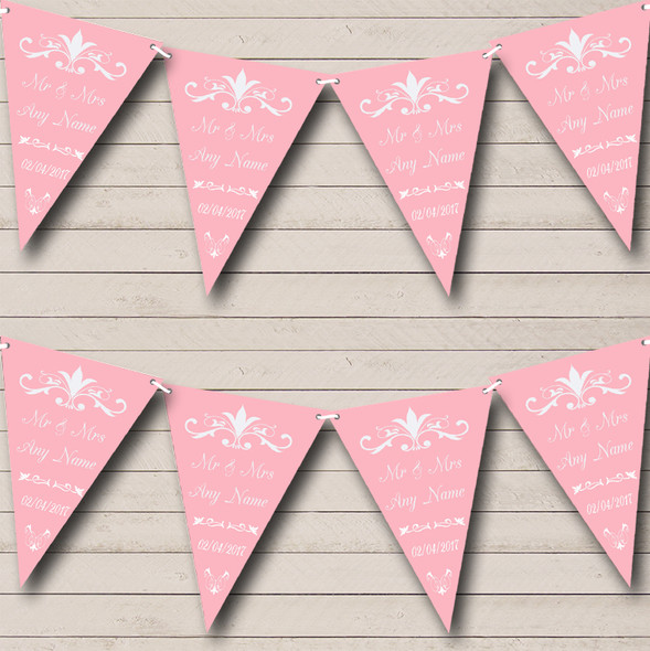 Regal Nude Pink Custom Personalised Wedding Venue or Reception Flag Banner Bunting