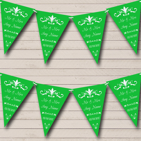 Regal Green Custom Personalised Wedding Venue or Reception Flag Banner Bunting