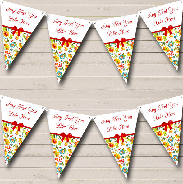 Bright Summer Shabby Chic Custom Personalised Wedding Venue or Reception Flag Banner Bunting