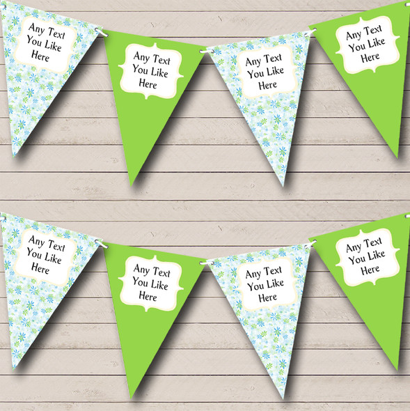 Blue And Green Custom Personalised Wedding Venue or Reception Flag Banner Bunting