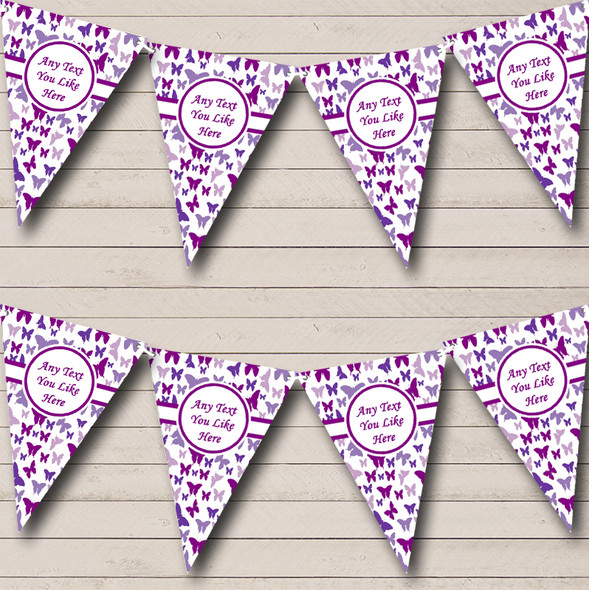 Beautiful Purple Butterfly Custom Personalised Wedding Venue or Reception Flag Banner Bunting